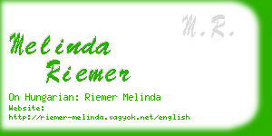 melinda riemer business card